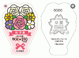 卒業おめでとう記念乗車券(秩父Ver)