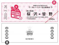 鉄道むすめ「桜沢みなの」9thバースデー記念乗車券