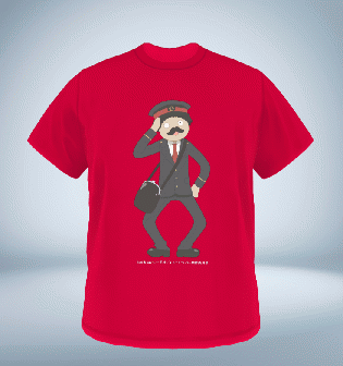 ひげろーTシャツ 秩鉄制服ver.